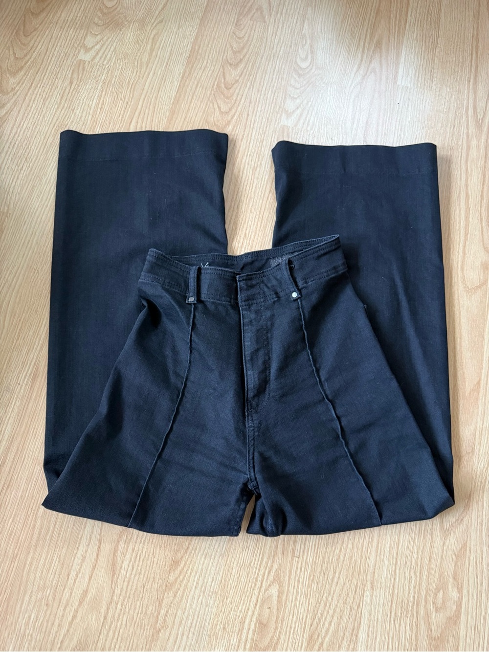 Zara Black High-Waist Wide Leg Pants Size 4